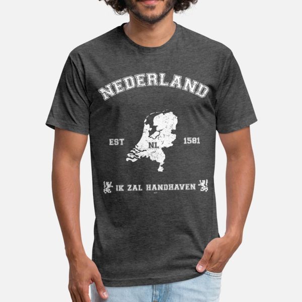 

netherlands vintage map t shirt men custom tee shirt round neck leisure loose new style summer normal shirt