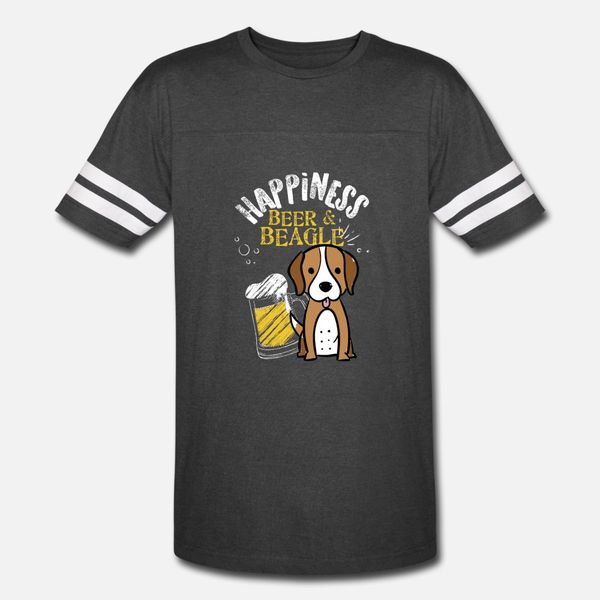 

happiness is beagles & beer fun gift dog lover t shirt men designer 100% cotton plus size 3xl standard famous funny spring leisure shirt