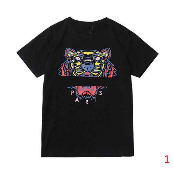 

18 стили мужские женские футболки tiger печатные 20s new mens летние рубашки моды crew neck дышащий мужчины размер одежды s-xl доступные, White;black