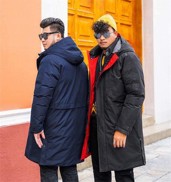 

solid color thick warm winter coats long sleeve casual parkas plus size mens designer parkas fashion, Black