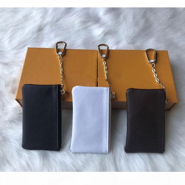 

zipper poucht coin purses card holder key pouch leather holds fashion classical women key holder small leather key wallets 5 color, Red;black