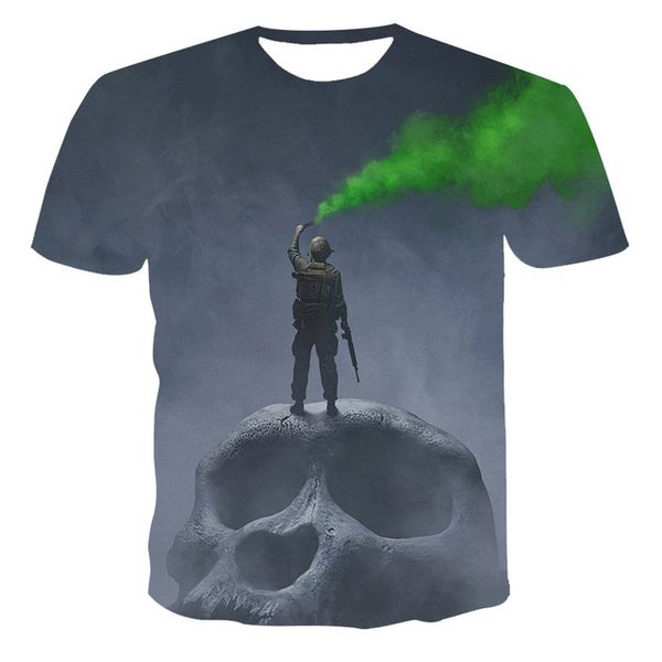 

summer new creativity skull print the 3d print shirts kawaii hippie comics men clothing