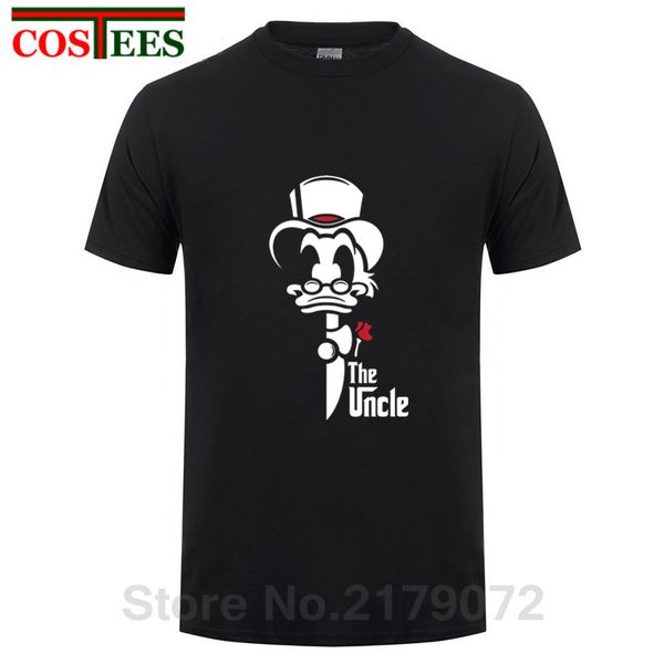 

classic cartoon the uncle duck t shirt men donald guys black short sleeve o-neck custom t-shirt man brand clothes boy tees