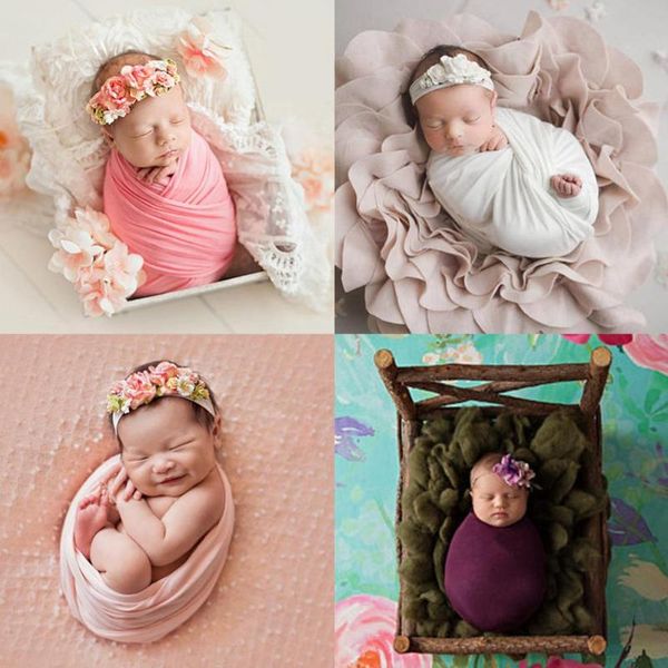 

newborn baby blanket infant pgraphy prop solid color swaddle baby stretch blanket bedding bath skin-friendly newborn
