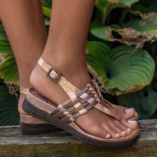 

2020 women's sandals fashion buckle clip toe sandals women's low heel flat bottom outdoor beach casual zapatos de mujer, Black