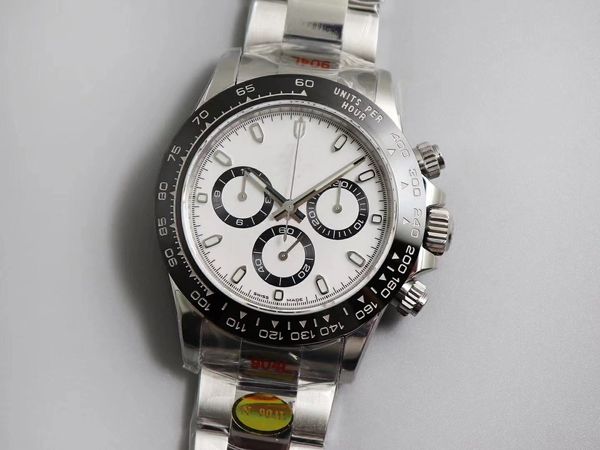 

steel n ceramic deluxe men model sapphire chronograph watches eta 904l movement v3 bezel stainless watch wrist factory 116500 4130 prqm, Slivery;brown