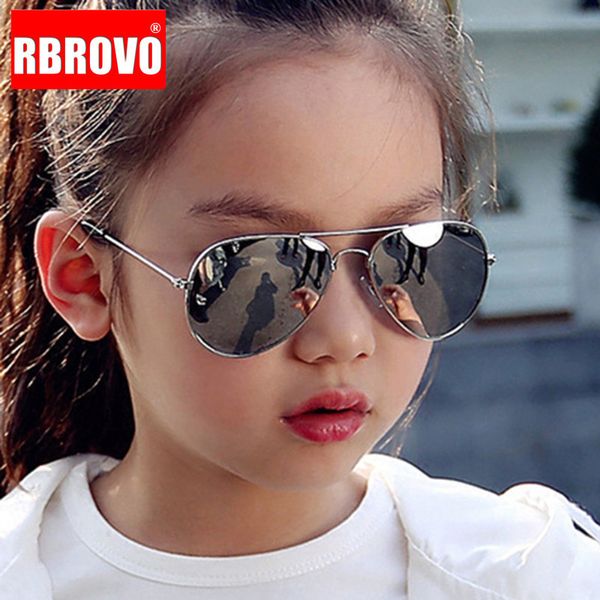 

rbrovo 2020 classic sunglasses girls colorful mirror children glasses metal frame kids travel shopping eyeglasses uv400, White;black