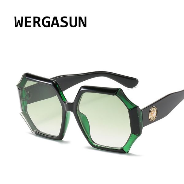 

wergasun 2020 polygon fashion luxury sunglasses women brand designer man/women glasses classic vintage uv400 outdoor oculos, White;black