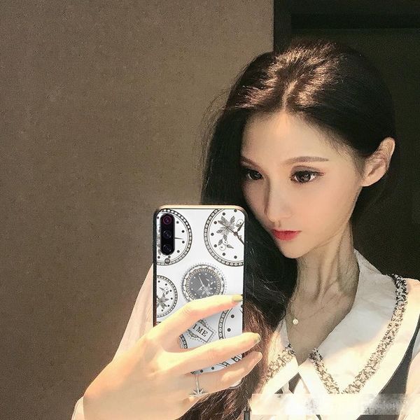 

for samsung a20 a30 a50 a70 luxury diamond clock pattern phone case with 3d ring stand protective back cover with lanyards
