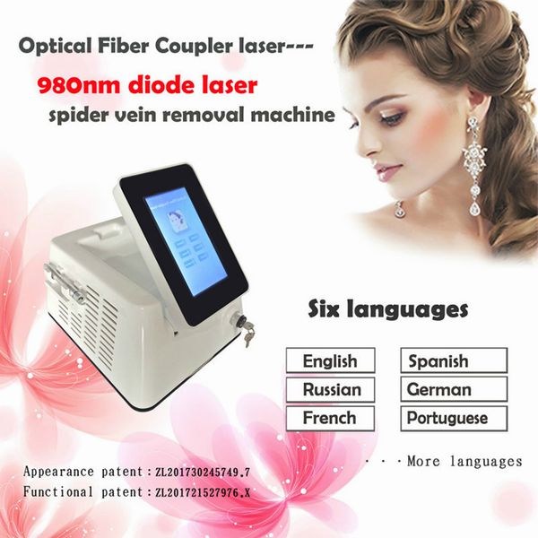 

2020 portable laser spider veins removal machine 980nm diode laser vascular varicose vein treament eliminate spider vein rosacea removal, Black