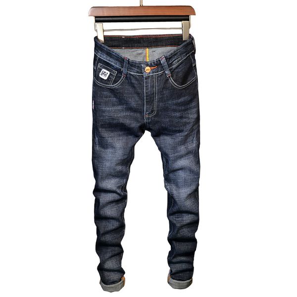 

men's jeans skinny men drawstring slim fit denim joggers stretch male jean pencil pants blue fashion casual hombre