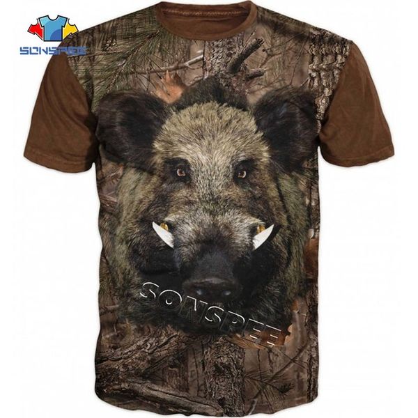 

hunting animal wild boar boys rock 3d print shirts hippie funny aesthetic men clothing