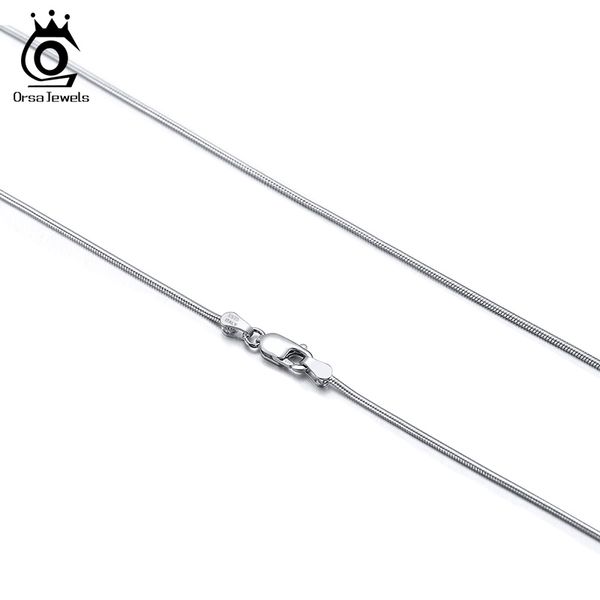 

orsa jewels trendy snake chain necklace 925 silver 1.5mm round necklace 40cm 45cm 50cm 55m 60cm jewelry gift wholesale osc30