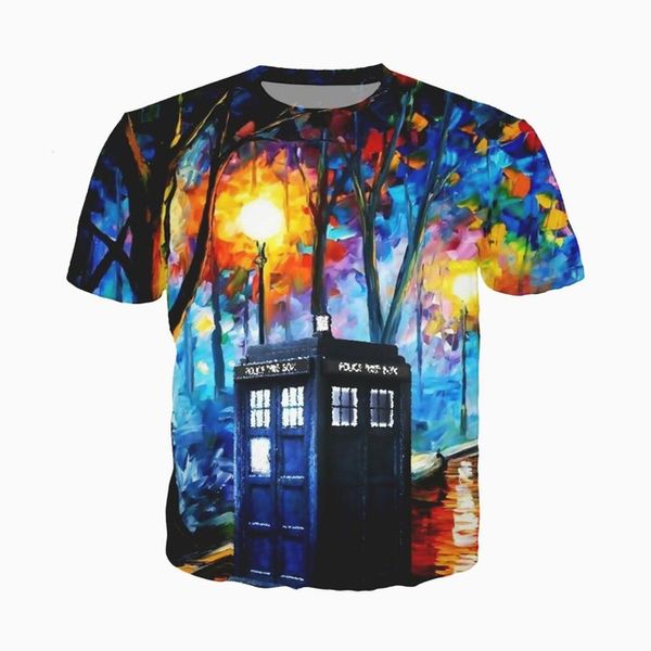 

doctor who summer casua gym homme 3d print shirts harajuku humor humor men clothing