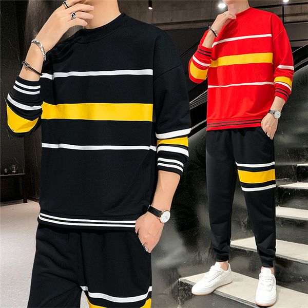 

мода лоскутная мужские tracksuit осень с длинным рукавом толстовки и вскользь man pants скейтборд мужчины конструктора 2 бюстье, Gray