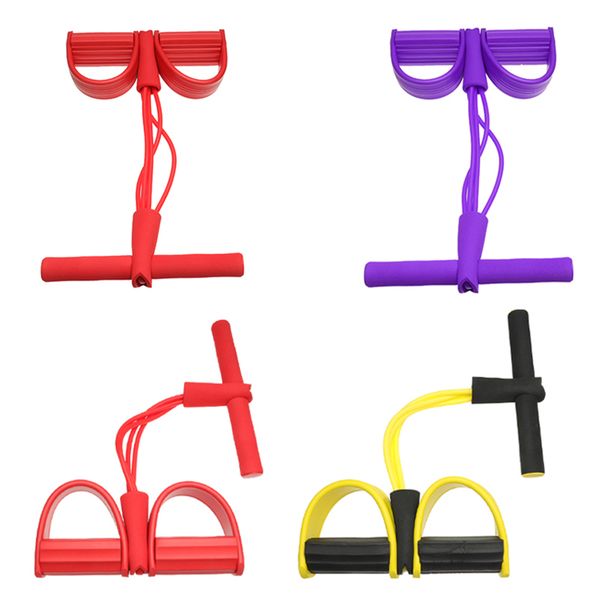 

4 bands трубы сопротивления упругих прицепные канаты тренажер тренажер педаль sit-вверх тросовое expander резинок йог оборудование