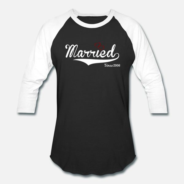 

married since 2006 t shirt men designs 100% cotton o neck letters graphic breathable spring autumn slim shirt