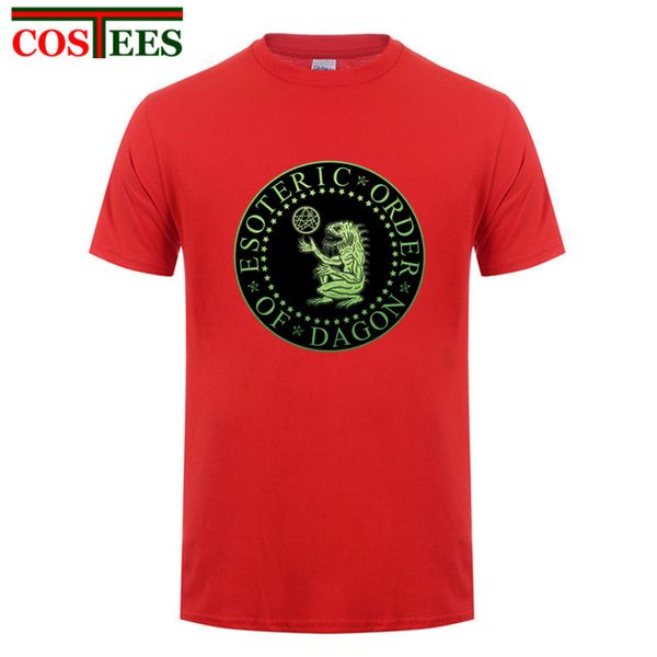 

2018 harajuku tee esoteric order of dagon t shirt azhmodai lovecraft necronomicon dragon cthulhu tshirt innsmouth azhmod t-shirt