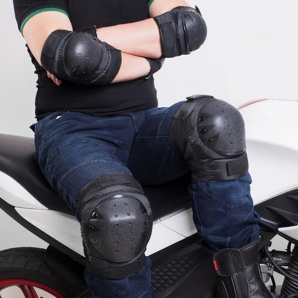 

4pcs black protective pads kit knee brace and elbow guards bicycle motorcycle knee support protective pads outdoor sports