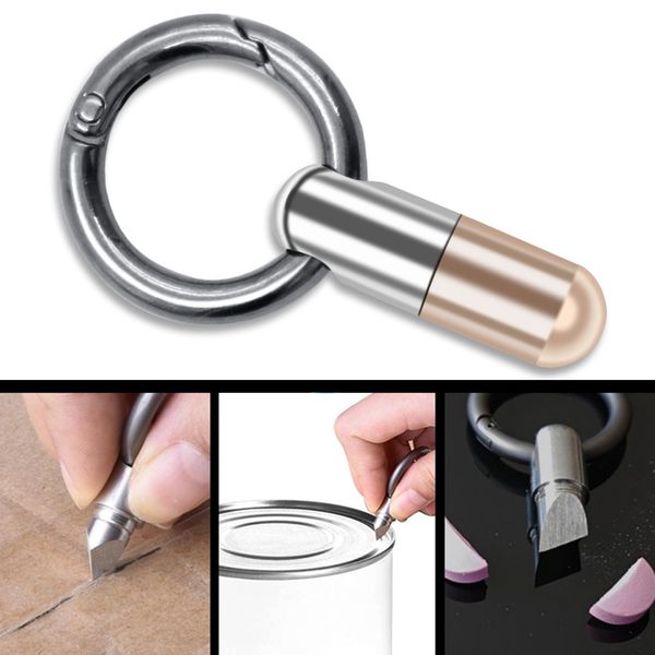 

cutting tool stainless steel multi-function edc portable mini tool key ring pendant capsule knife tiny cutting tool