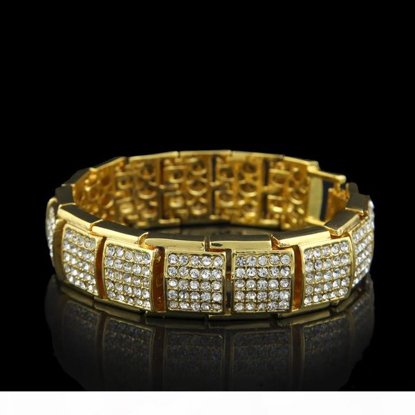 

ice хип-хоп браслет ювелирных изделий для man 2018 браслеты сеть нового способа hiphop браслет марка mens рэппер, Black