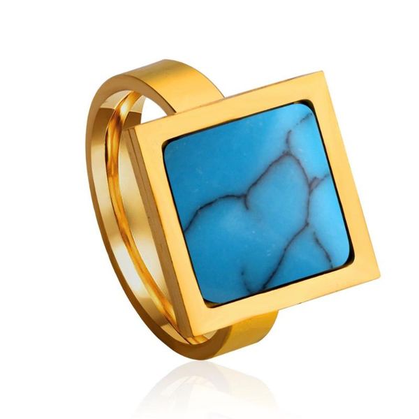 

luxukisskids ring jewelry squre shape blue stone enamel women fashion vintage rings, Golden;silver