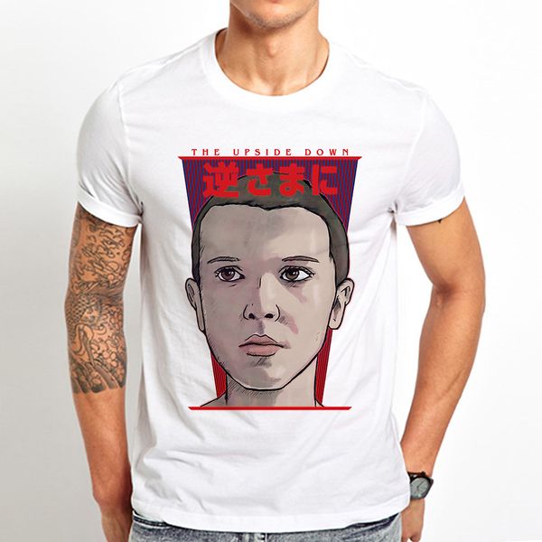 

stranger things eleven japanese upside down funny t shirt men summer new white casual homme cool tshirt unisex