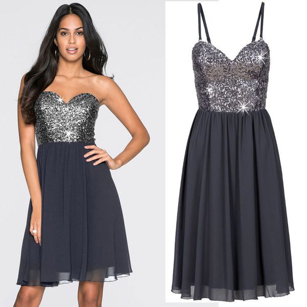 

women evening sequined summer dresses casual banquet rockabilly club party bohemian dress plus size maxi patchwork chiffon, Black;gray