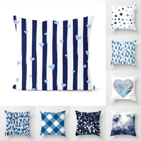 

блеск эффект подушка обложка синий геометрия круг полиэстер throw наволочка автомобилей диван декоративные наволочки home decor
