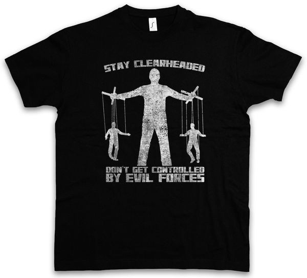 

stay здравомыслящий t-shirt злых сил коррупции политики получить под контроль коротких рукавов хлопка рубашки бесплатной доставка top tee