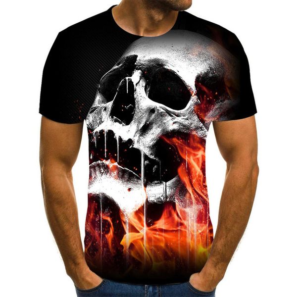 

new for 2020 clothing skull print t-shirt t-shirt breathable 3d print shirts comics hippie hippie men clothing
