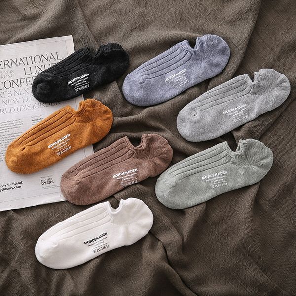

shoot 1 hair 5 men's boat spring and summer thin breathable silicone invisible stamping socks shallow mouth non-slip silicone invisible, Black