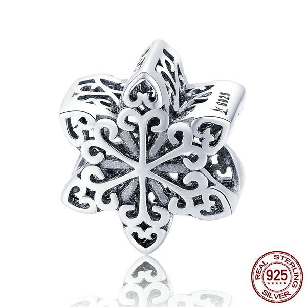 

china 925 sterling silver snowflake pendant charms fit original bracelets & necklaces diy jewelry gift wholesale, Bronze;silver
