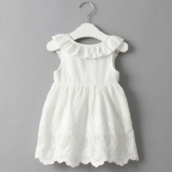 

toddler kids summer princess party big bow sleeveless tutu dresses baby girls clothes brand new august 11, White