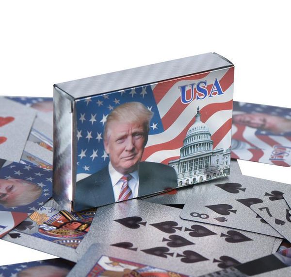 

poker cards box donald foil gold/silver set with president shipping playing trump pokers us dhl lipper lrzou