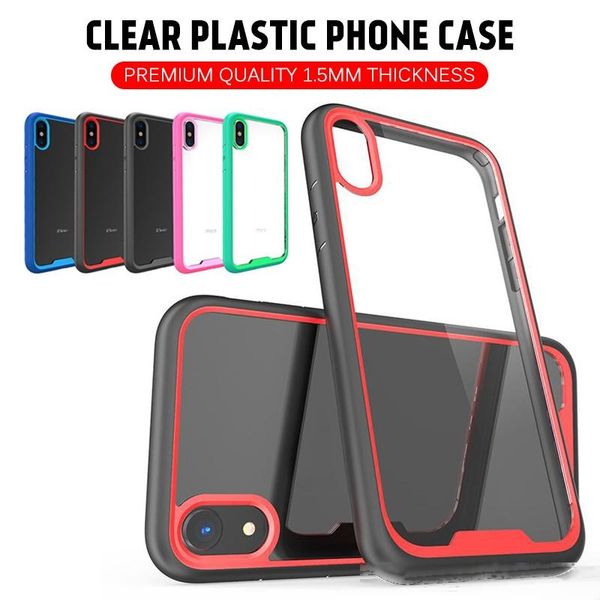 

premium quality 1.5mm thickness clear plastic phone case for iphone xr xs max anti-scratch protective cellphone cover for 6 7 8 plus
