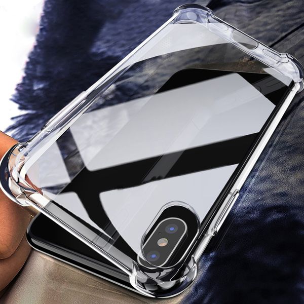 

silicone soft tpu anti-knock phone case for iphone 12 11 pro max se x xr xs max transparent phone case for iphone 12 11 pro max