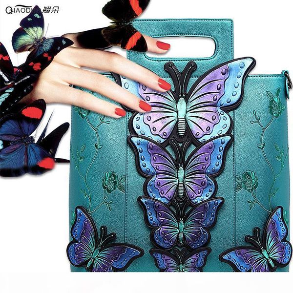 

new women's handbags bags ethnic butterfly embroidery handbags ladies painted shoulder bags