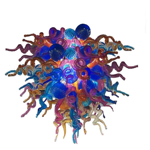

multi colored modern lamp chandeliers dining room decor led light source 100% hand blown glass chandelier lighting