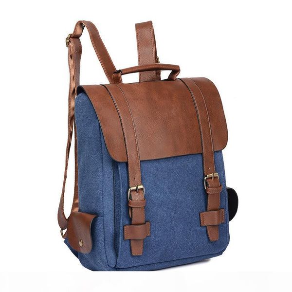 

designer-dropship pu leather backpacks for teenagers small size leather travel daypacks canvas rucksacks