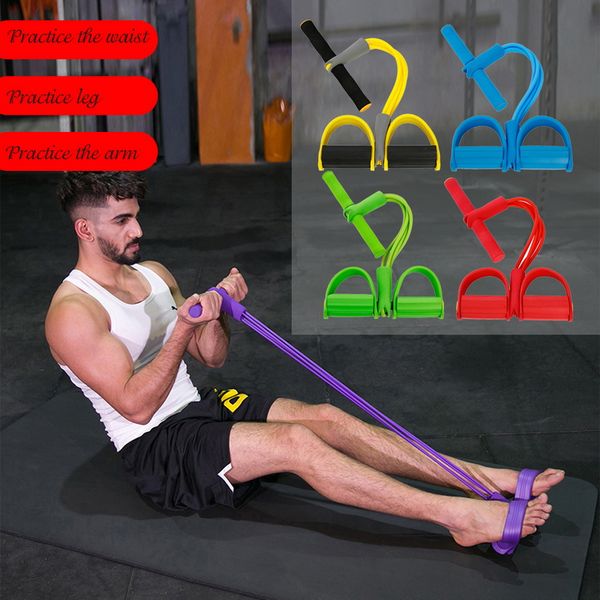 

fitness resistance bands exercise equipment elastic up pull rope gym workout bands sport 4 tube pedal ankle indoor