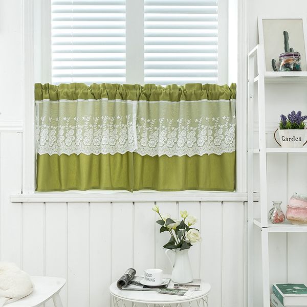 

japan and south korea series polyester-cotton lace small curtain door window curtain decorated bedroom living room