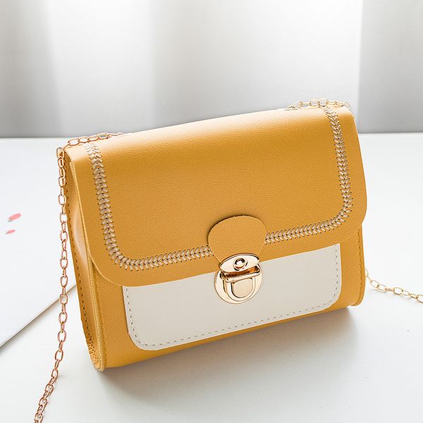 

2020 women new small pu leather bag chain shoulder bag clamshell small square crossbody messenger mini mobile phone