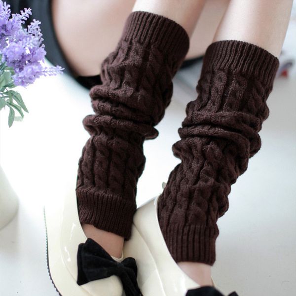 Einfarbig Geflecht Stricken Beinlinge Elastische Häkeln Lange Socken tockings Leggings socken frauen mode Herbst Winter Socken Strumpfwaren