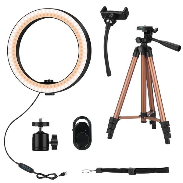 

bright ring light 10 inch led ring lamp with 50 inch retractable tripod for makeup live video pgraphy for youtube