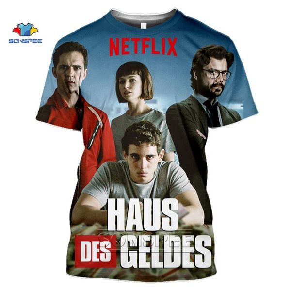 

summer la casa de papel money heist tv series house of paper 3d print shirts hippie oversized aesthetic men clothing