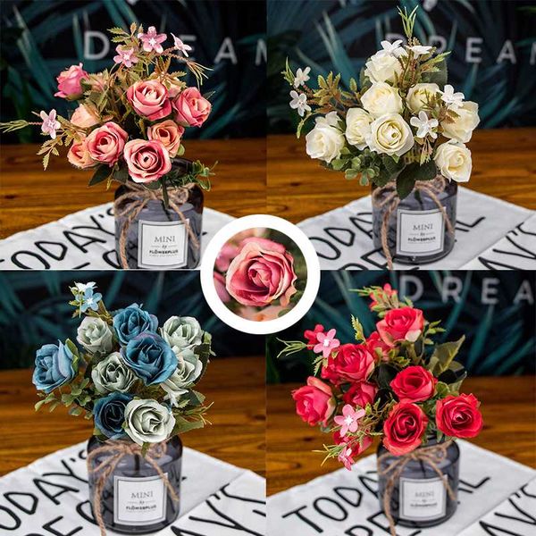 

30cm 10 head rose pink silk peony artificial flowers bouquet fake flowers for home garland wedding decoration indoor decor