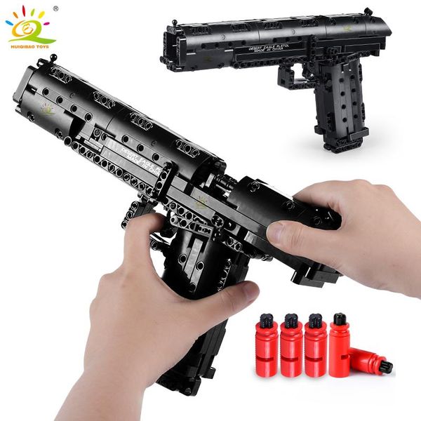 

сборка huiqibao eagle игрушки игрушки игры оружие set gun блоки diy кирпичи модель city gift technic building детский 563pcs desert yxladg