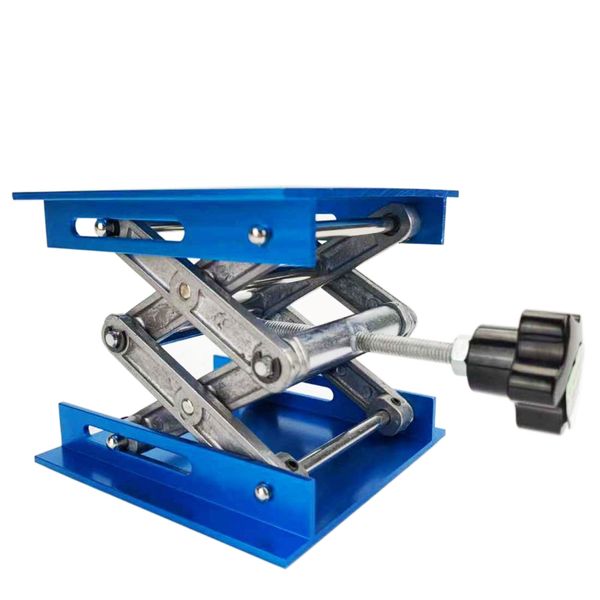 

100x100x150mm aluminum router lift table lifting stand rack lift platform blue