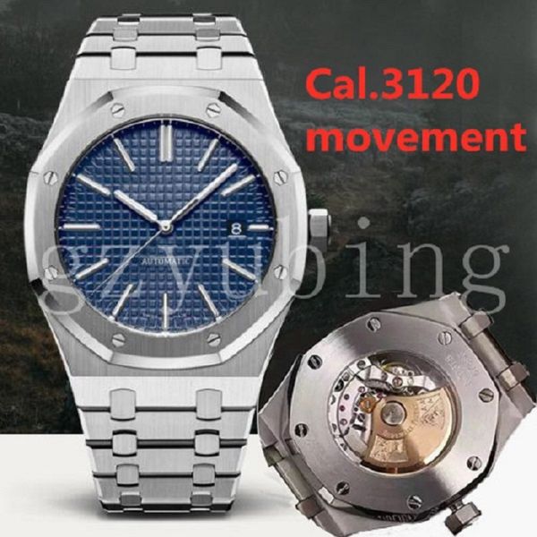 

лучшие мужчины мужские часы часы cal.3120 движение наручные часы royal oak моды классический нержавеющей стали автоматическая, Slivery;brown